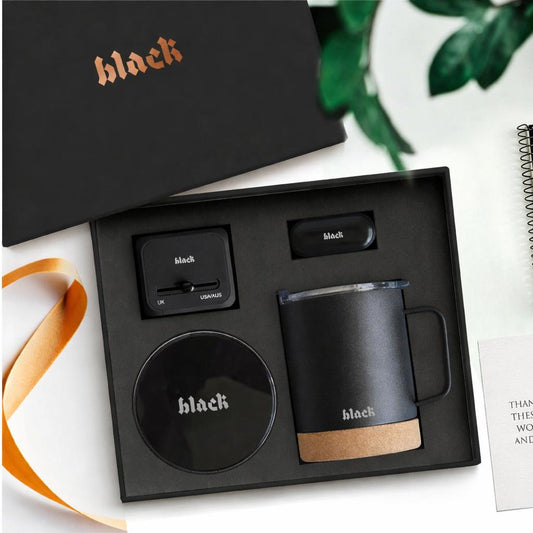 Black Premium Travel Tech Gift Box – Luxury Essentials Set 🖤✈️