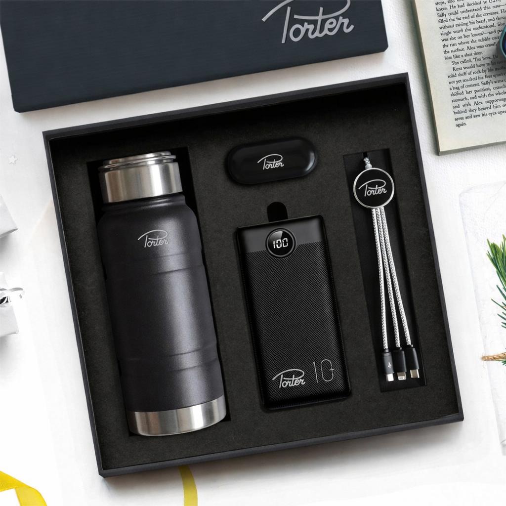 Porter Executive Travel Tech Gift Box – Premium Power & Style Set ⚡🖤
